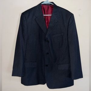 Adesso Uomo Black Pinstripe Suit Jacket, Size 40R Men's Business Wear
